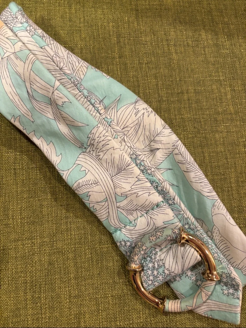 J crew cotton fabric floral belt with round buckle small/ medium - Picture 2 of 4